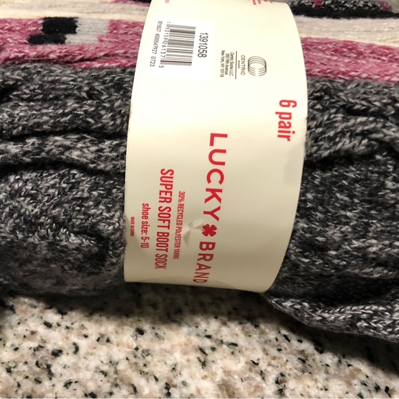 Lucky Brand Women's 6-Pair Shoe Size: 5-10 Super Soft Yarn Cozy Boot Socks- NWT - Picture 12 of 15